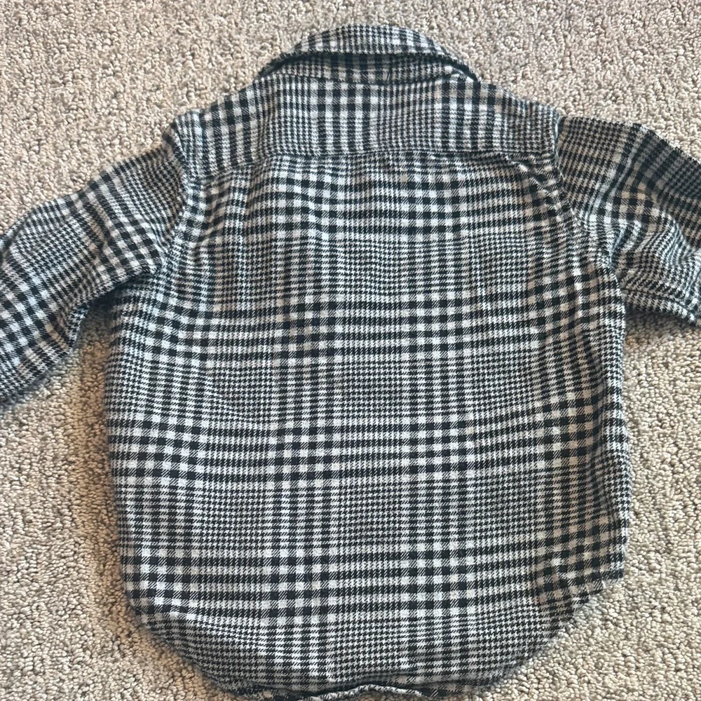Gap Button Down Flannel Grey Size 18 - 24 Months - Picture 4 of 8